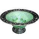 Designer Glass Bowls With White Metal Covering