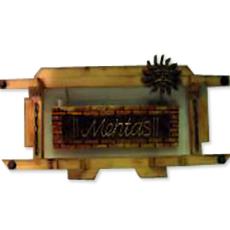 Antique Burn Wood Mural Name Plate