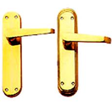 Flat Solid Brass Door Latch Or Plain Brass Lever Latch Handle