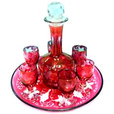 Wine Glass Sets With Red Luster Finish