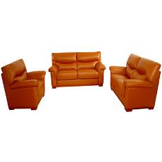 Upholstered Artificial Leather Made 3 Seater Sofa