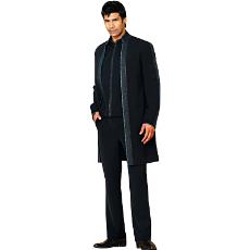 Black Colored Three Piece Mid-Thigh Length Jodhpuri