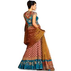 Ghagra Choli With A Kola Tissue Dupatta