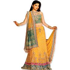 Ghagra Choli With A Jeweled Waist Band