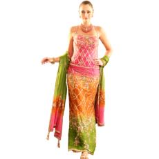 Shaded Raw-Silk Ghagra Choli