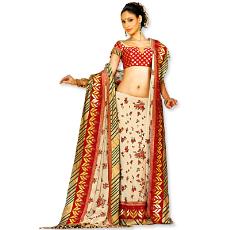 Beige Georgette Saree