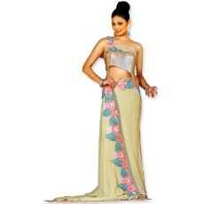 Pastel Green Georgette Saree