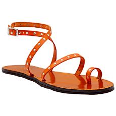 Flat Leather Sandal With Stud