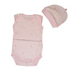 Baby Half T-Shirt And Cap In Pink Color