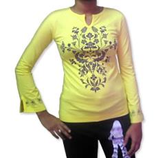 Yellow Colored Ladies T-Shirt With Full Sleeves