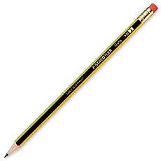 Black Lead Pencil With Eraser Tip