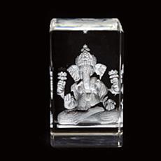 Laser Engraved Crystal Showpiece Of Lord Ganesha