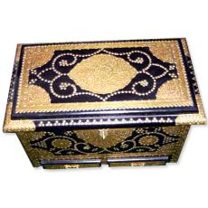 Decorative Treasure Box With Brass Motives