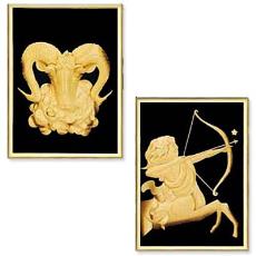 Gold Foil Made Twelve Zodiac Sign