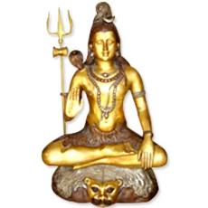 Brass Statue Of Shiva Sitting In Meditation