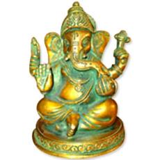 Statue Of Ganesh Sitting On Round Base