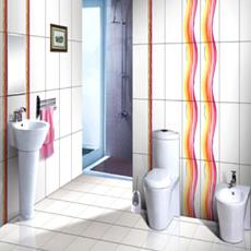 Wall Tile In Multi-Coloured Wavy Design