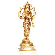 Brass Idol Of Goddess Laxmi In Standing Posture