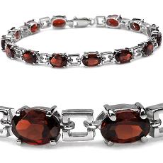 Sterling Silver Garnet Bracelet