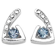 Blue Topaz Silver Stud Earrings