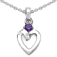 Amethyst & White Topaz Studded Silver Pendant