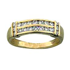 Polished Diamond Studded Gold Ring