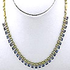 Tanzanite Stone Studded Gold Necklace