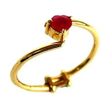 0.30 Caret Ruby Band With 22 Carat Gold Purity