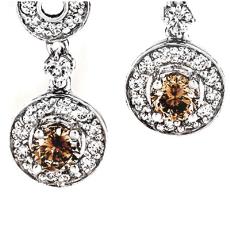 1 Caret Drop Diamond Earrings