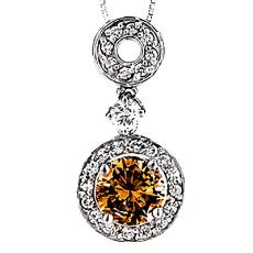 Drop Diamond Pendant With 1.35 Caret Cocoa Coloured Diamond