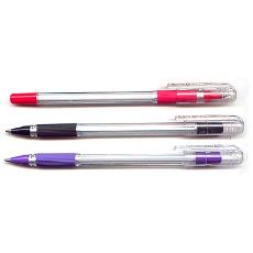 Rubber Grip Transparent Barrel Ball Point Pen