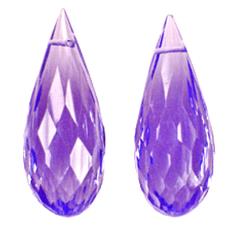 Drop Briolette Shaped Blue Amethyst