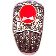 Ruby Studded Gold Finger Ring