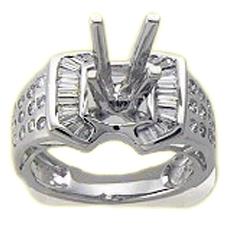 14 Kt White Gold Round Diamond Ring