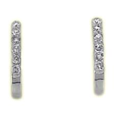 14 Kt White Gold Round Diamond Earrings