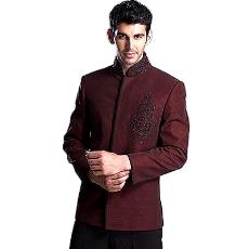 Brown And Black Two Piece Jodhpuri Suit