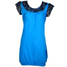 Blue Slub Knit Top/Tunic