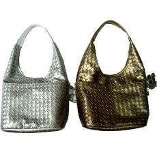 Knitted Faux Leather Small Bag