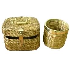 Cane Made Storage Basket With One Side Open