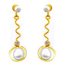 White Pearl Hanging Earring