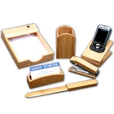 Wooden Pen Holder Set With Paper Cutter