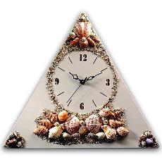 Wall Clock With Polished Sea Shells