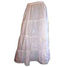 Chikan Embroidered Long Skirt