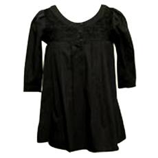 Cotton Made Black Coloured Oversized Short Dress