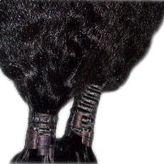 Black Coloured Curly Remy Single Drawn Hair