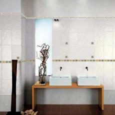 White Finished Designer Bathroom Tile