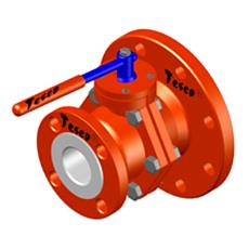 Glandless Lined Reducing Ball Valve