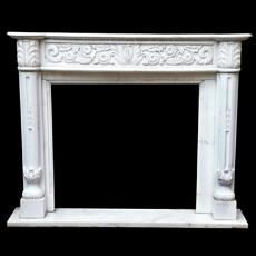 White Marble Stone Carved Fireplace