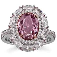 Pink Diamond Studded Finger Ring