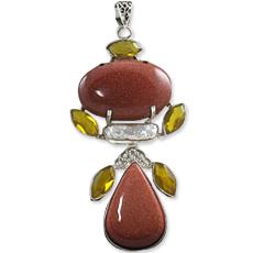 Silver Pendant Studded With Multiple Stones